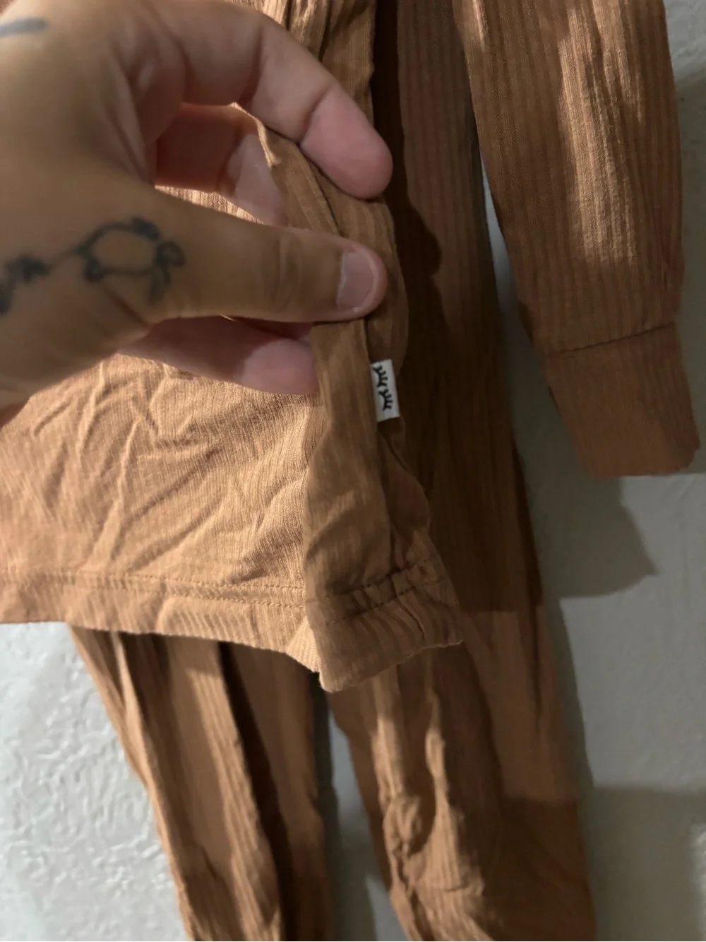 Little Sleepies Bamboo Lightweight Long Sleeve with Pants Pajama Set Khaki Sz 4T